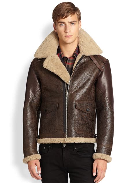 burberry brit jacket shearling|Burberry men's shearling jacket.